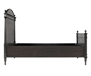 Noir Owen Bed - Hand-Carved Mahogany with Elegant Pale Finish for a Timeless and Refined Bedroom Centerpiece Eastern King GBED123EKP