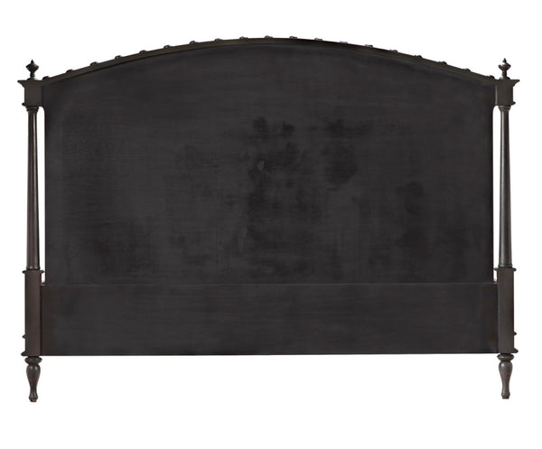 Noir Owen Bed - Hand-Carved Mahogany with Elegant Pale Finish for a Timeless and Refined Bedroom Centerpiece Eastern King GBED123EKP