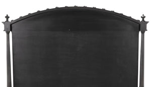 Noir Owen Bed - Hand-Carved Mahogany with Elegant Pale Finish for a Timeless and Refined Bedroom Centerpiece Queen GBED123QP