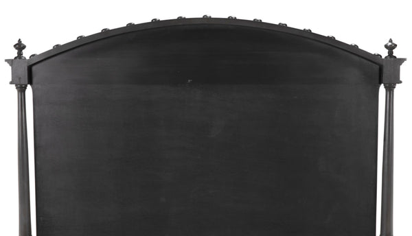 Noir Owen Bed - Hand-Carved Mahogany with Elegant Pale Finish for a Timeless and Refined Bedroom Centerpiece Queen GBED123QP