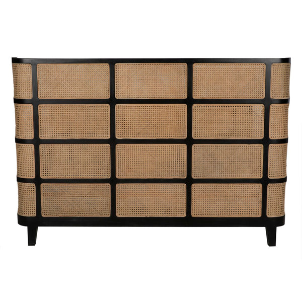 Noir Porto Bed - Artisan-Crafted Solid Mahogany with Hand-Rubbed Black Finish for Timeless Elegance Eastern King GBED133EKHB