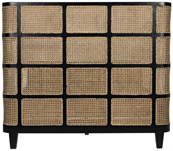 Noir Porto Bed - Artisan-Crafted Solid Mahogany with Hand-Rubbed Black Finish for Timeless Elegance Queen GBED133QHB