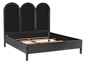 Noir Arch Bed - Luxurious Solid Mahogany Frame with Elegant Curves and Brass Nailhead Accents Eastern king GBED137EKP