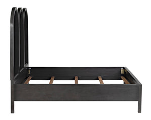 Noir Arch Bed - Luxurious Solid Mahogany Frame with Elegant Curves and Brass Nailhead Accents Eastern king GBED137EKP