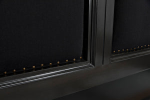 Noir Arch Bed - Luxurious Solid Mahogany Frame with Elegant Curves and Brass Nailhead Accents Queen GBED137QP