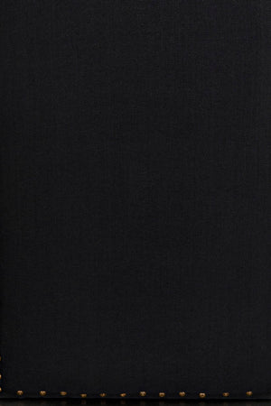 Noir Arch Bed - Luxurious Solid Mahogany Frame with Elegant Curves and Brass Nailhead Accents Queen GBED137QP