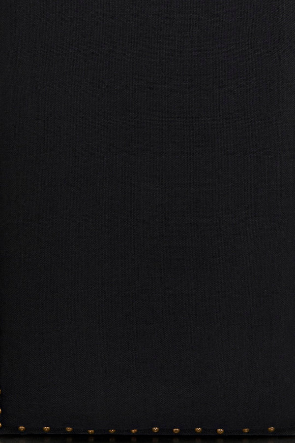 Noir Arch Bed - Luxurious Solid Mahogany Frame with Elegant Curves and Brass Nailhead Accents Queen GBED137QP