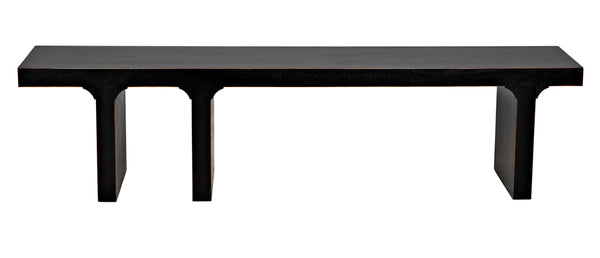 Kir Solid Mahogany Entryway Bench with Artisan Finish Modern Minimalist Coastal Seating