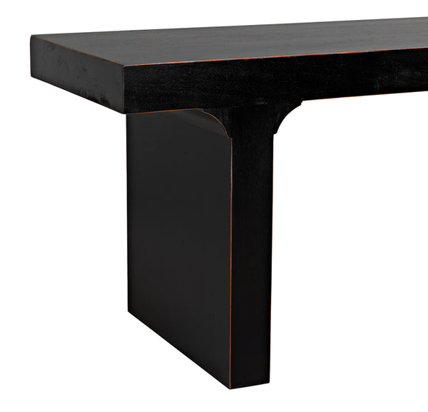 Kir Solid Mahogany Entryway Bench with Artisan Finish Modern Minimalist Coastal Seating
