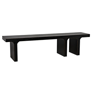 Kir Solid Mahogany Entryway Bench with Artisan Finish Modern Minimalist Coastal Seating