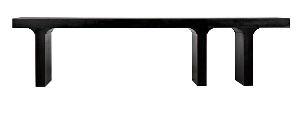 Kir Solid Mahogany Entryway Bench with Artisan Finish Modern Minimalist Coastal Seating