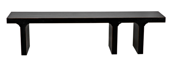 Kir Solid Mahogany Entryway Bench with Artisan Finish Modern Minimalist Coastal Seating