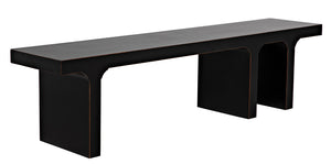 Kir Solid Mahogany Entryway Bench with Artisan Finish Modern Minimalist Coastal Seating