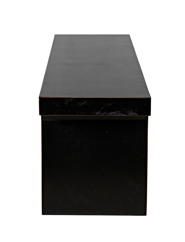 Kir Solid Mahogany Entryway Bench with Artisan Finish Modern Minimalist Coastal Seating