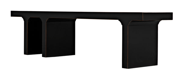 Kir Solid Mahogany Entryway Bench with Artisan Finish Modern Minimalist Coastal Seating
