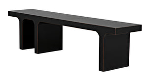 Kir Solid Mahogany Entryway Bench with Artisan Finish Modern Minimalist Coastal Seating