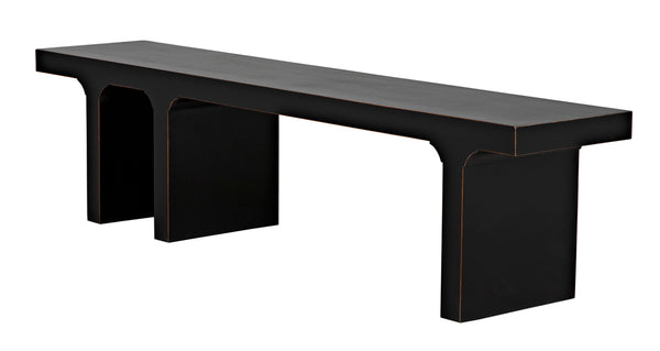 Kir Solid Mahogany Entryway Bench with Artisan Finish Modern Minimalist Coastal Seating