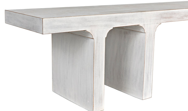 Kir Solid Mahogany Entryway Bench with Artisan Finish Modern Minimalist Coastal Seating