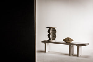 Kir Solid Mahogany Entryway Bench with Artisan Finish Modern Minimalist Coastal Seating