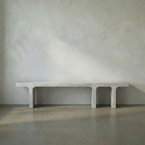 Kir Solid Mahogany Entryway Bench with Artisan Finish Modern Minimalist Coastal Seating