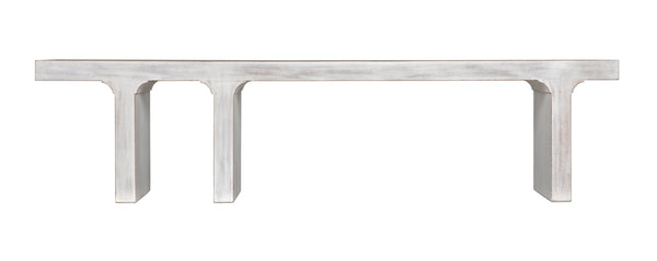 Kir Solid Mahogany Entryway Bench with Artisan Finish Modern Minimalist Coastal Seating