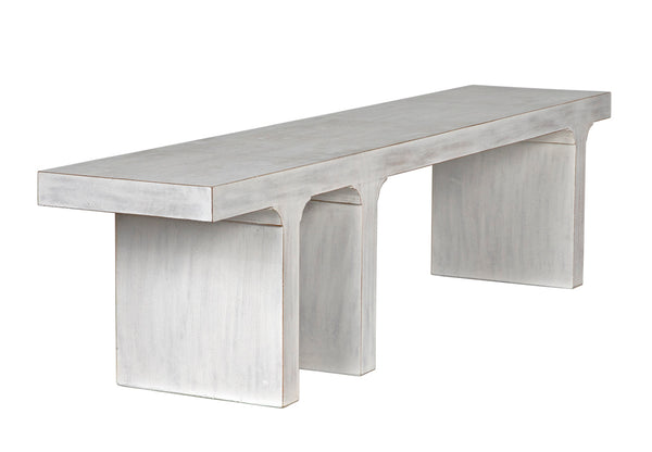 Kir Solid Mahogany Entryway Bench with Artisan Finish Modern Minimalist Coastal Seating