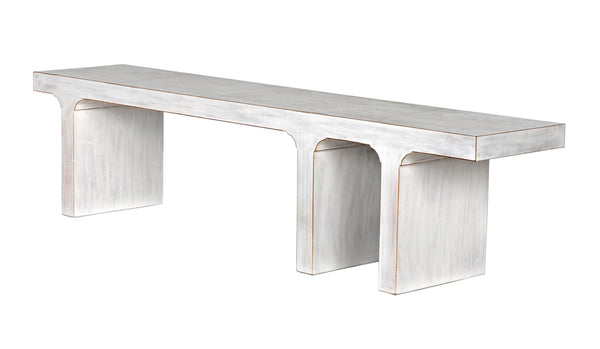 Kir Solid Mahogany Entryway Bench with Artisan Finish Modern Minimalist Coastal Seating