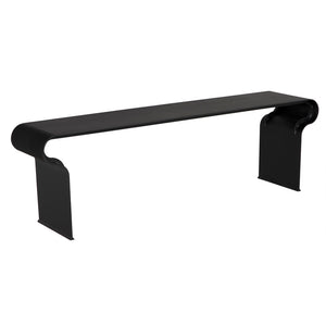Noir Jabali Matte Black Iron Bench with Minimalist Silhouette for Entryways and Dining GBEN142MTB