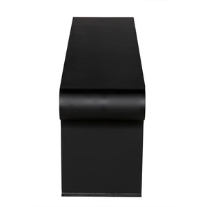 Jabali Matte Black Iron Bench with Minimalist Silhouette for Entryways and Dining