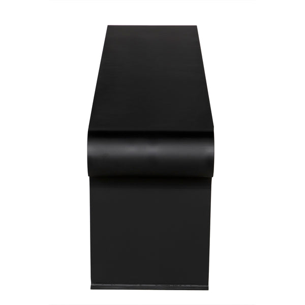 Jabali Matte Black Iron Bench with Minimalist Silhouette for Entryways and Dining