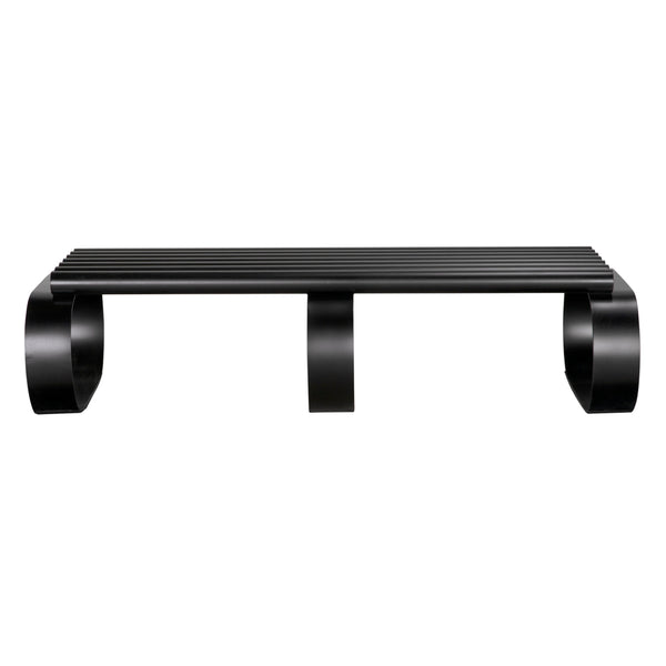 Satish Industrial Steel Bench with Matte Black Finish for Entryway or Bedroom