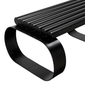 Satish Industrial Steel Bench with Matte Black Finish for Entryway or Bedroom