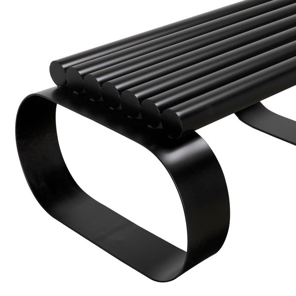 Satish Industrial Steel Bench with Matte Black Finish for Entryway or Bedroom