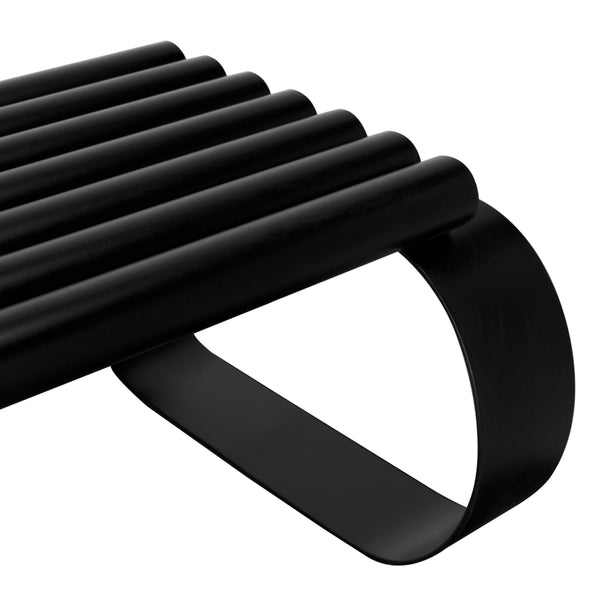 Satish Industrial Steel Bench with Matte Black Finish for Entryway or Bedroom