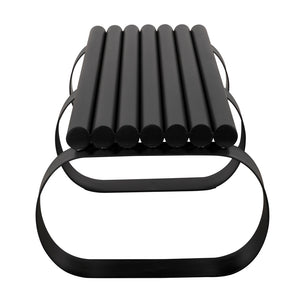 Satish Industrial Steel Bench with Matte Black Finish for Entryway or Bedroom