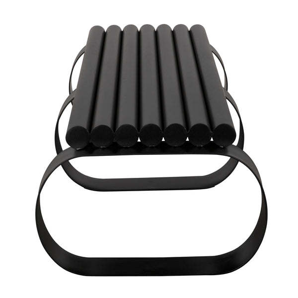 Satish Industrial Steel Bench with Matte Black Finish for Entryway or Bedroom