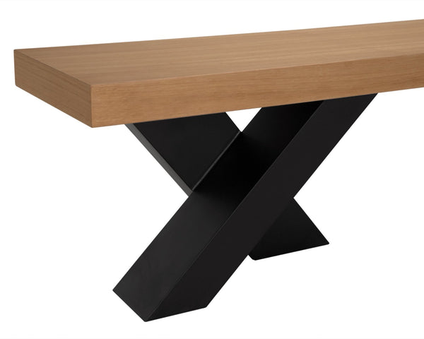 Noir Gravity Bench - Handcrafted White Oak & Industrial Steel for Modern Entryway & Dining Room Style GBEN145WO
