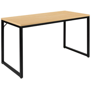 English Elm Tiverton Industrial Modern Desk - Versatile Commercial Grade Office Workstation for Home & Office Use Maple Top/Black Frame 47.25"L GC-GF156-12-MAP-BK-GG