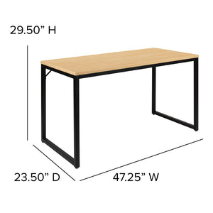 English Elm Tiverton Industrial Modern Desk - Versatile Commercial Grade Office Workstation for Home & Office Use Maple Top/Black Frame 47.25"L GC-GF156-12-MAP-BK-GG