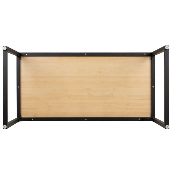 English Elm Tiverton Industrial Modern Desk - Versatile Commercial Grade Office Workstation for Home & Office Use Maple Top/Black Frame 47.25"L GC-GF156-12-MAP-BK-GG