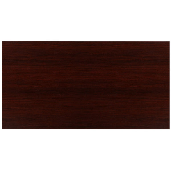 English Elm Tiverton Industrial Modern Desk - Versatile Commercial Grade Office Workstation for Home & Office Use Mahogany Top/Black Frame 47.25"L GC-GF156-12-MHG-GG