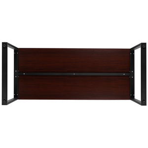 English Elm Modern Industrial Desk - 55" Sturdy Home Office Computer Desk, Durable & Stylish Design for Versatile Use GC-GF156-14-MHG-GG