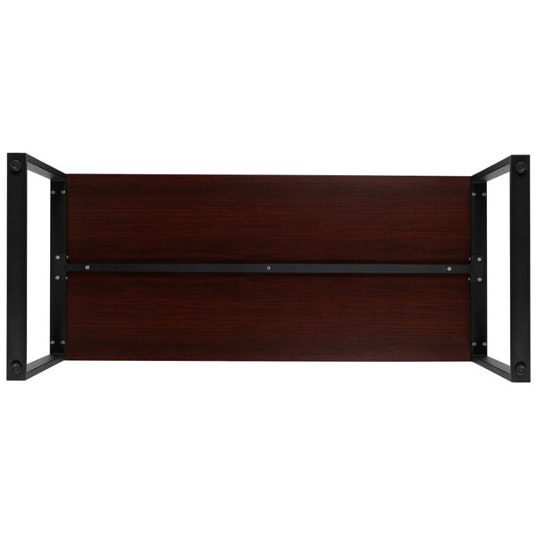 English Elm Modern Industrial Desk - 55" Sturdy Home Office Computer Desk, Durable & Stylish Design for Versatile Use GC-GF156-14-MHG-GG