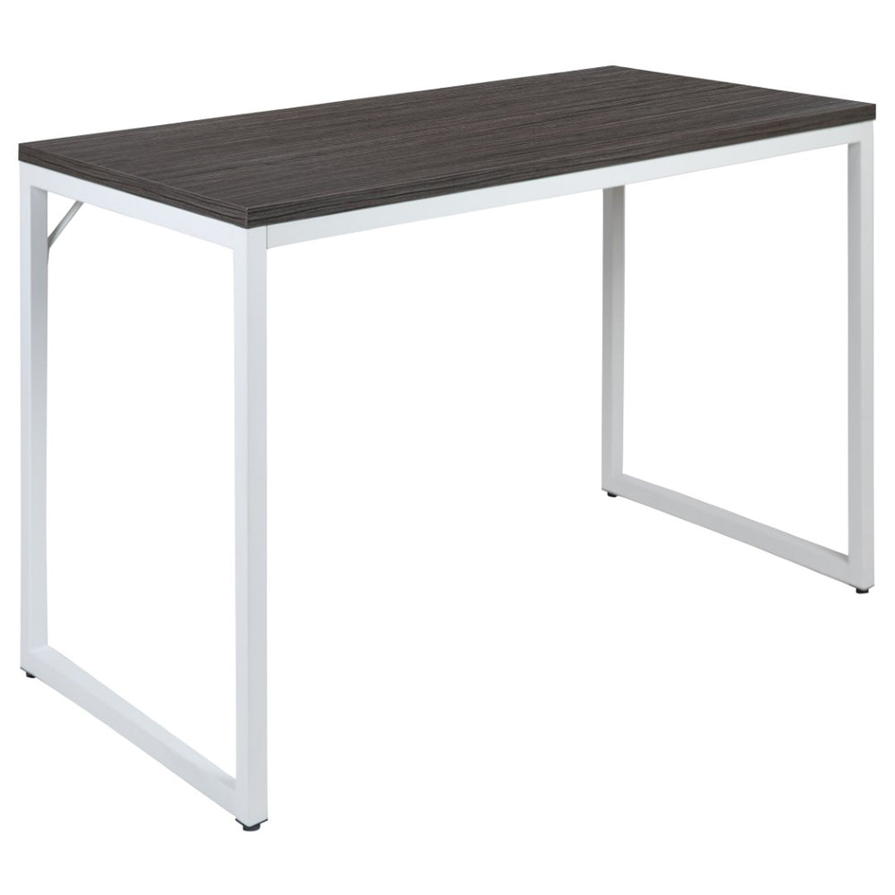English Elm Kimberly Industrial Modern Desk - 47" Office Computer Workstation with Rustic Gray & White Finish GC-GF156W-12-GRY-GG