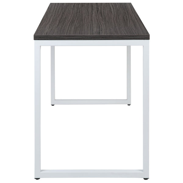 English Elm Kimberly Industrial Modern Desk - 47" Office Computer Workstation with Rustic Gray & White Finish GC-GF156W-12-GRY-GG