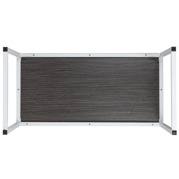 English Elm Kimberly Industrial Modern Desk - 47" Office Computer Workstation with Rustic Gray & White Finish GC-GF156W-12-GRY-GG