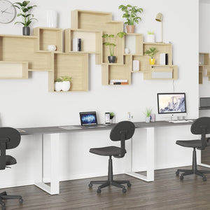 English Elm Kimberly Modern Industrial-Style Desk - Sturdy Home Office Workspace with Rustic Gray Finish - 55” GC-GF156W-14-GRY-GG