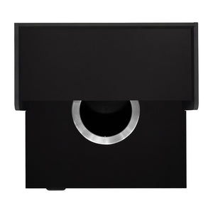 English Elm Dell Commercial Grade Trash Receptacle Enclosure with Tray Shelf and 8" Drop Hole for Easy Waste Access Black GC-M-196-BLK-GG