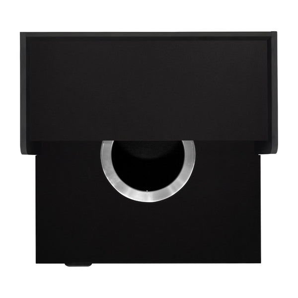 English Elm Dell Commercial Grade Trash Receptacle Enclosure with Tray Shelf and 8" Drop Hole for Easy Waste Access Black GC-M-196-BLK-GG