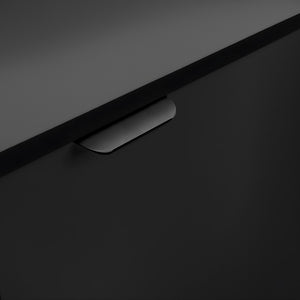 English Elm Dell Commercial Grade Trash Receptacle Enclosure with Tray Shelf and 8" Drop Hole for Easy Waste Access Black GC-M-196-BLK-GG